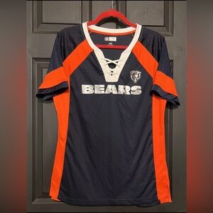 Vintage Women's Bears Lace-Up V-Neck Jersey - Navy & Orange~Large